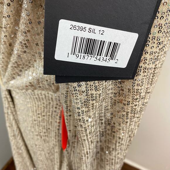 Mac Duggal Silver Sequin Wrap Evening Gown Size 10 $398 26395 - Picture 13 of 15